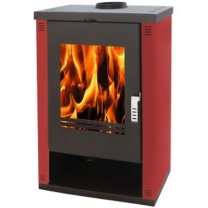 Euro Theia Burgundy 12-15kW Freestanding Fireplace