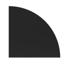 10mm Glass Baseplate - LG Quarter Circle (1058 x 1058mm) Black - Image 2