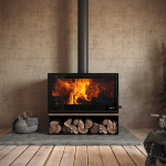 SAfire Heeta 950 Oakley Log Base Wood Fireplace
