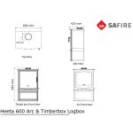 SAfire Heeta 600 Timberbox Log Base Wood Fireplace - Image 3