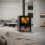 SAfire Heeta 600 Double Sided Log Base Bevelled Wood Fireplace