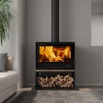 SAfire Heeta 700 Oakley Log Base Wood Fireplace