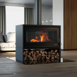 SAfire Heeta 950 Double Sided Log Base Bevelled Wood Fireplace