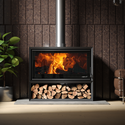SAfire Heeta 950 Log Base Bevel Wood Fireplace