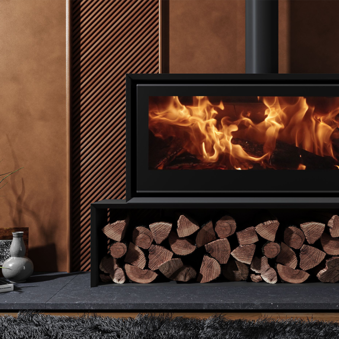 SAfire Heeta Log Base Bevel Wood Fireplace – Fire Flame Installers