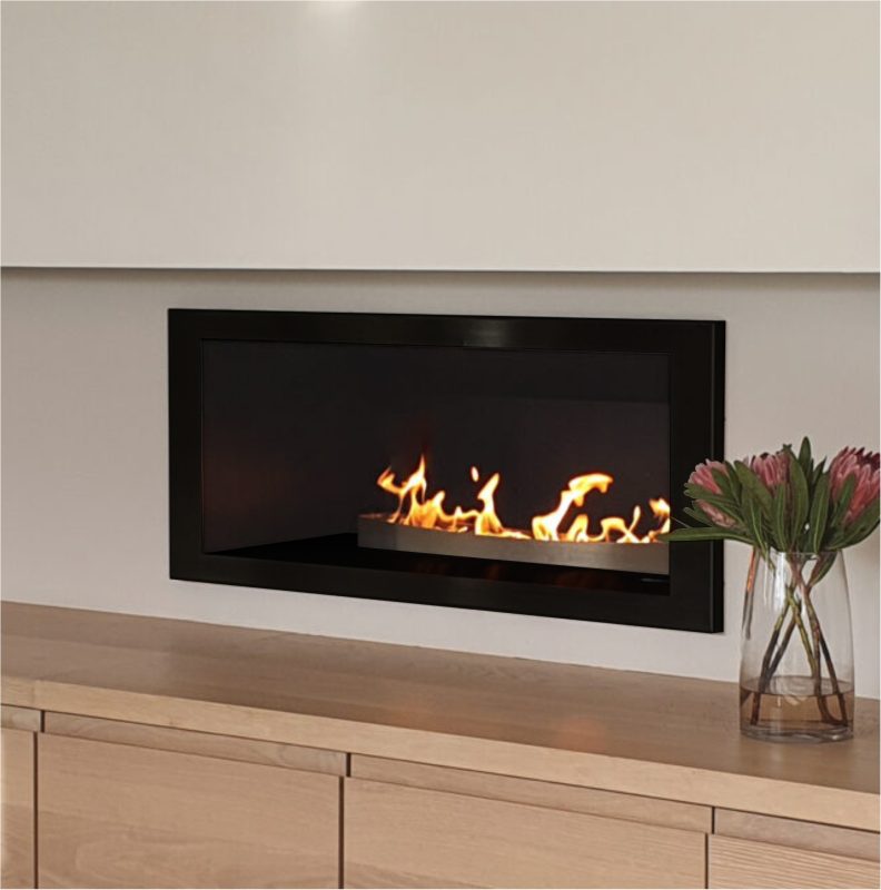 SAFire – Linear Built-in Gas Fireplace Black