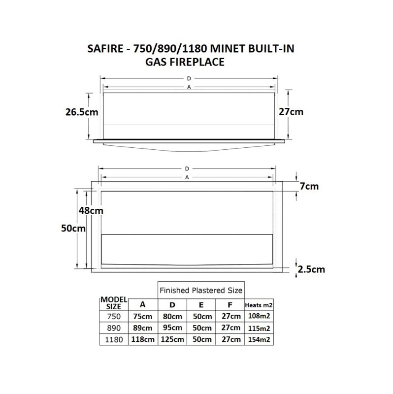 SAFire – Minet Built-in Gas Fireplace