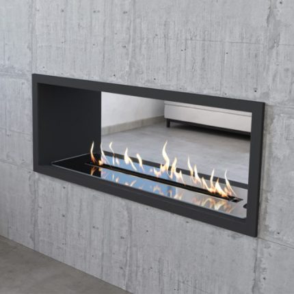 SAFire – See Through Linear Built-in Gas Fireplace Black