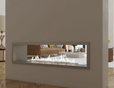 SAFire – See Through Linear Built-in Gas Fireplace SS