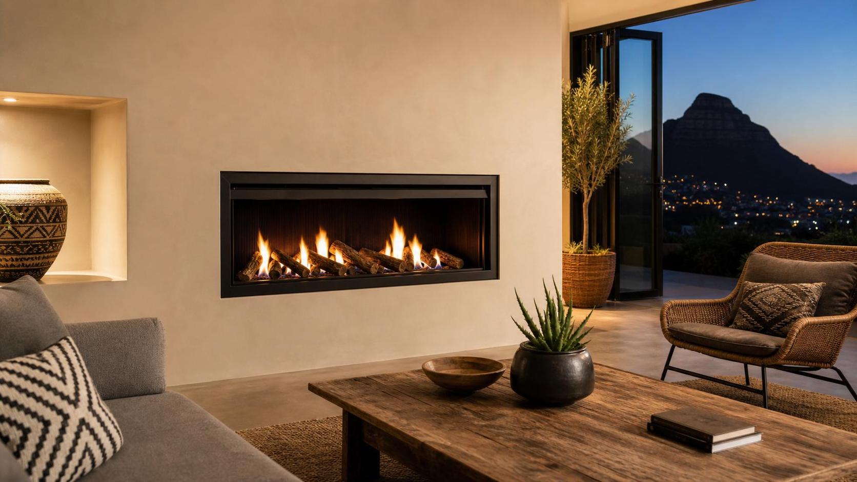 built in gas fireplaces installed in a modern South African living room