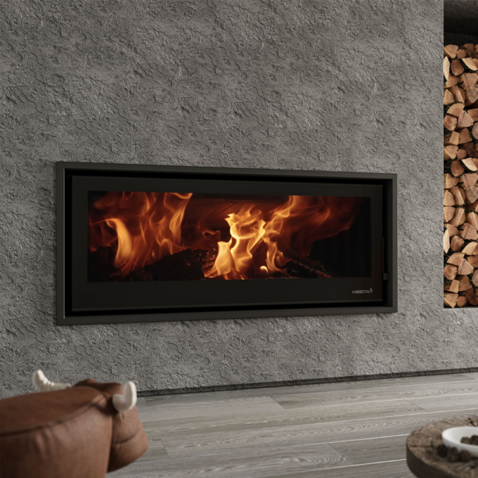 SAfire Heeta 1200 in-built wood fireplace installed in South African home