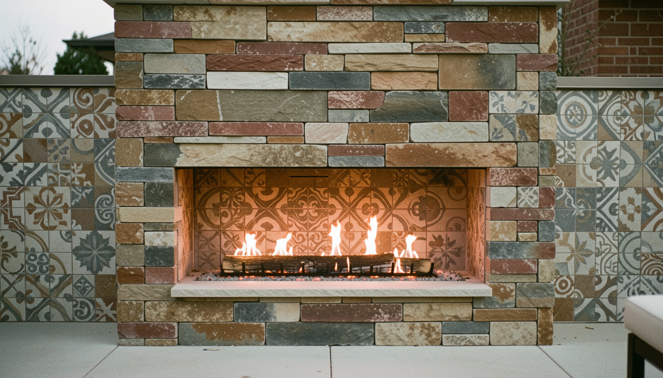 Modern outdoor fireplace on a Cape Town patio, bringing warmth and ambiance to an alfresco living area