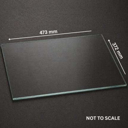 Replacement glass panel for Hydrofire Ferro fireplace, 473mm x 302mm x 4mm