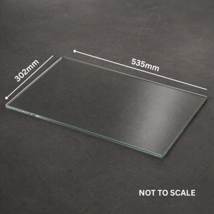 Replacement glass panel for Hydrofire Verta Front fireplace, 302mm x 535mm x 4mm