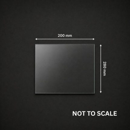Replacement glass panel for Hydrofire Mega Max fireplace, 200mm x 280mm