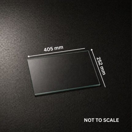 Replacement glass panel for Hydrofire Cali fireplace, 405mm x 252mm x 4mm