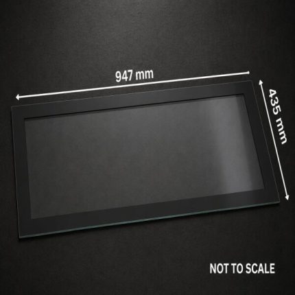 Replacement glass panel for Hydrofire Denia fireplace, 947mm x 435mm