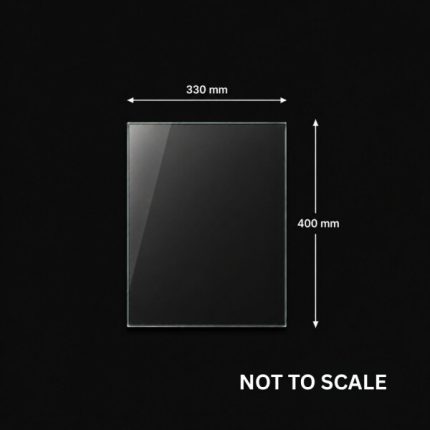 Replacement glass panel for Hydrofire Verona / Verona L fireplace, 330mm x 400mm