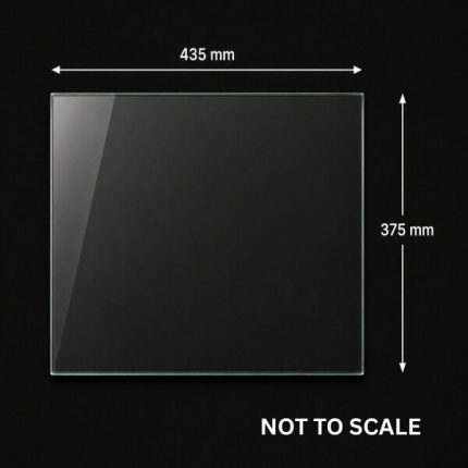Replacement glass panel for Hydrofire Brita fireplace, 435 x 375mm