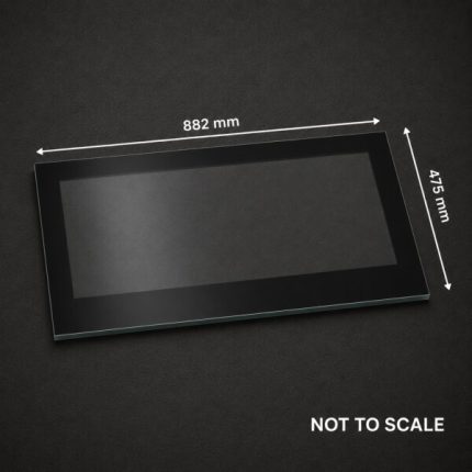 Replacement glass panel for Hydrofire Merida IT 100K fireplace, 882mm  x 475mm