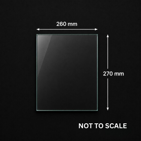 Replacement Glass Panel For Hydrofire Deluxe Lg Fireplace, 260Mm X 270Mm Replacement Glass Panel For Hydrofire Deluxe Lg Fireplace, 260Mm X 270Mm
