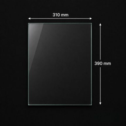Replacement glass panel for Hydrofire Torino / Vision fireplace, 310mm x 390mm