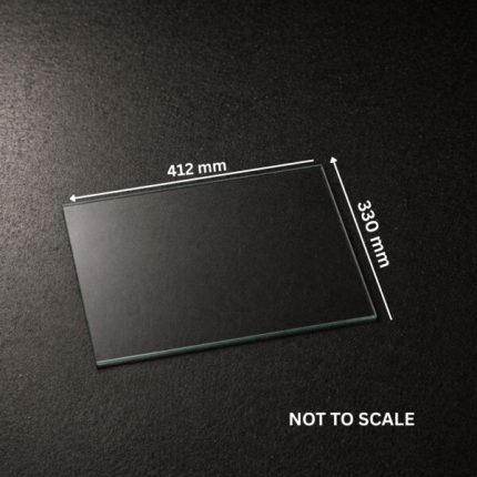 Replacement glass panel for Hydrofire Juna fireplace, 412mm x 330mm x 4mm