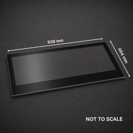 Replacement glass panel for Hydrofire Galaxy 100 fireplace, 464mmx938mm