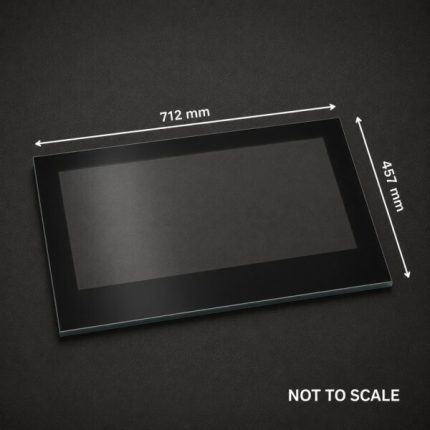 Replacement glass panel for Hydrofire Valencia IT 180K fireplace, 712mm x 475mm