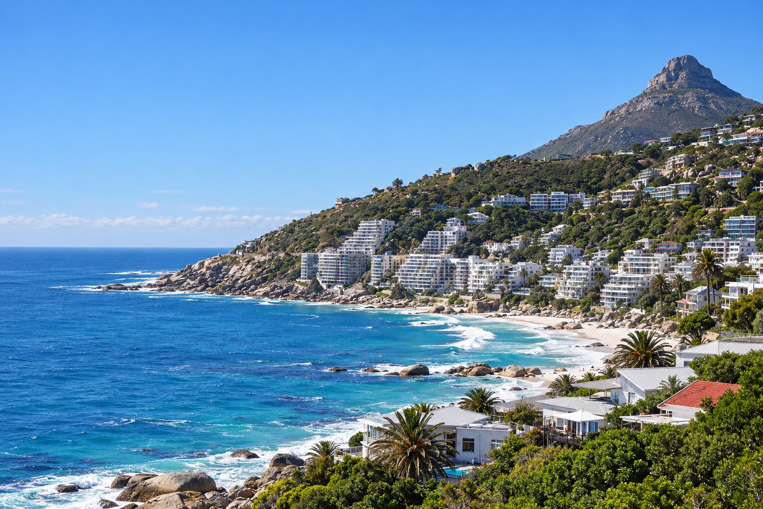 Clifton and Bantry Bay homes on the Atlantic Seaboard below Lion's Head, Cape Town