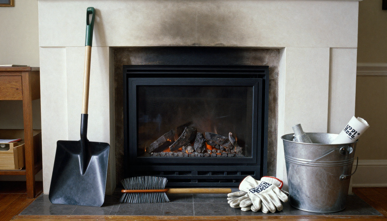 Essential tools and accessories for braai and fireplace maintenance.