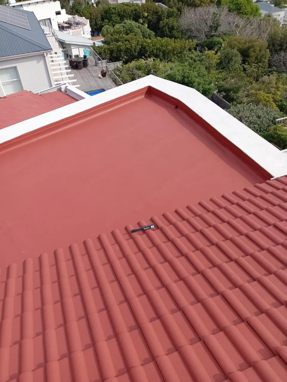 Tiled roof after painting