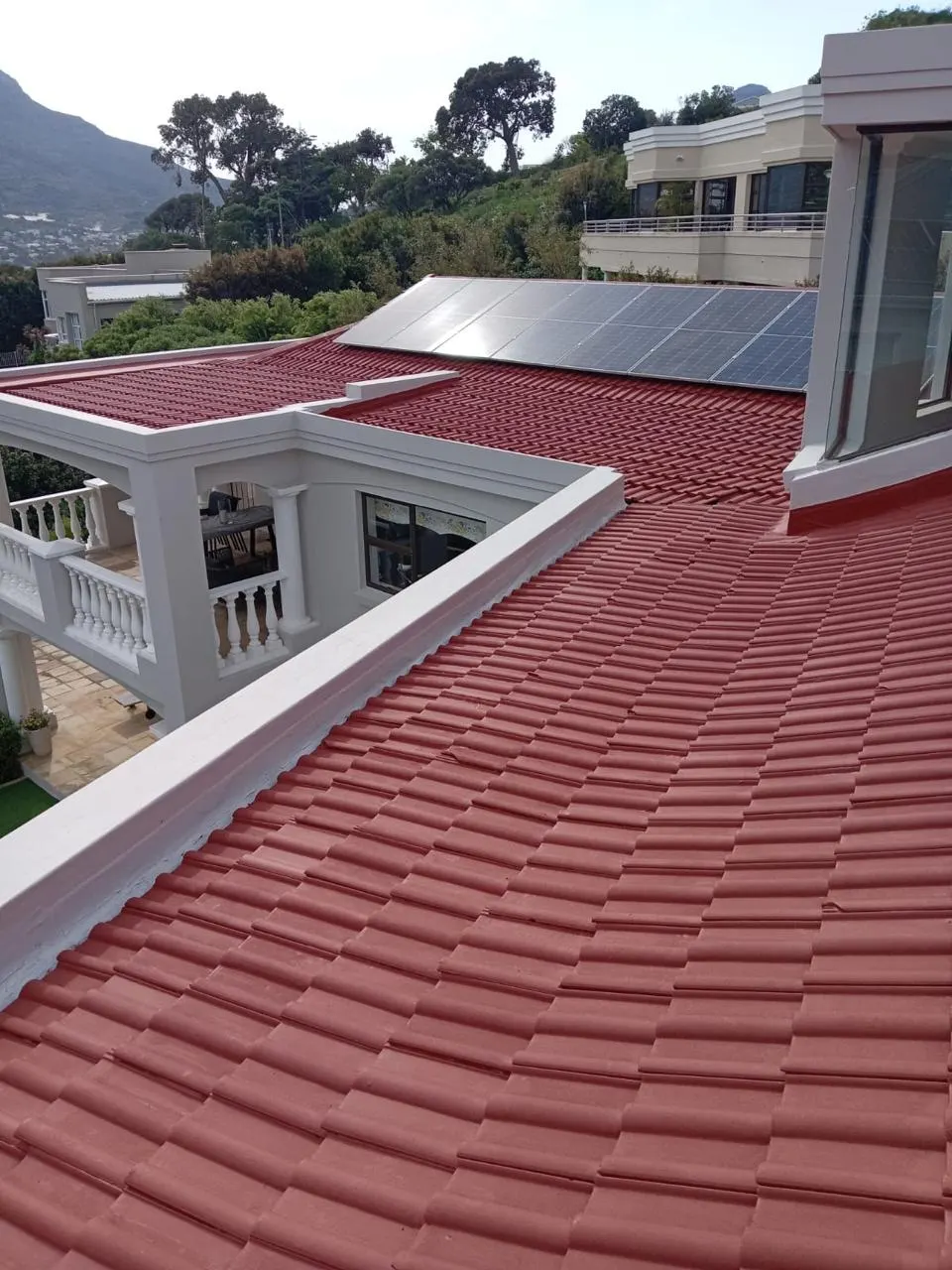 Painted roof and parapet walls