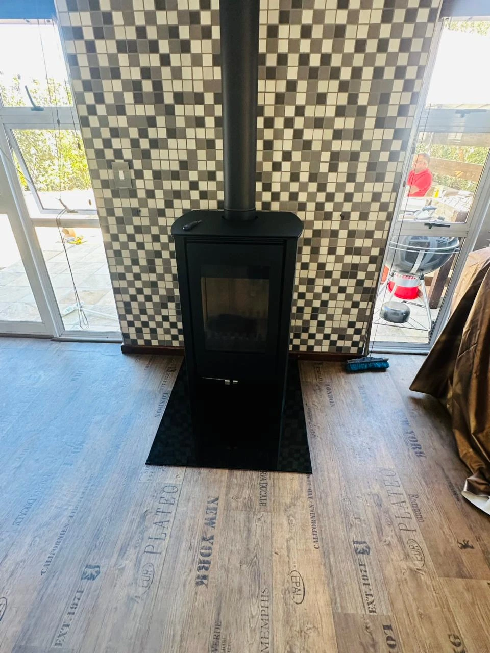 Fire Flames freestanding fireplace and hearth