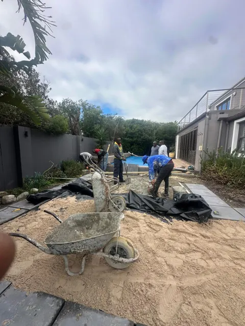 Sand bed spread and levelled for new paving